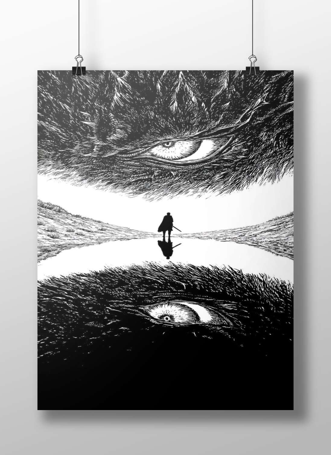 Guts from Berserk Main Subject: Guts from Berserk Matte BoizzBoard rigid print — Anime wall art India | PosterBoizz