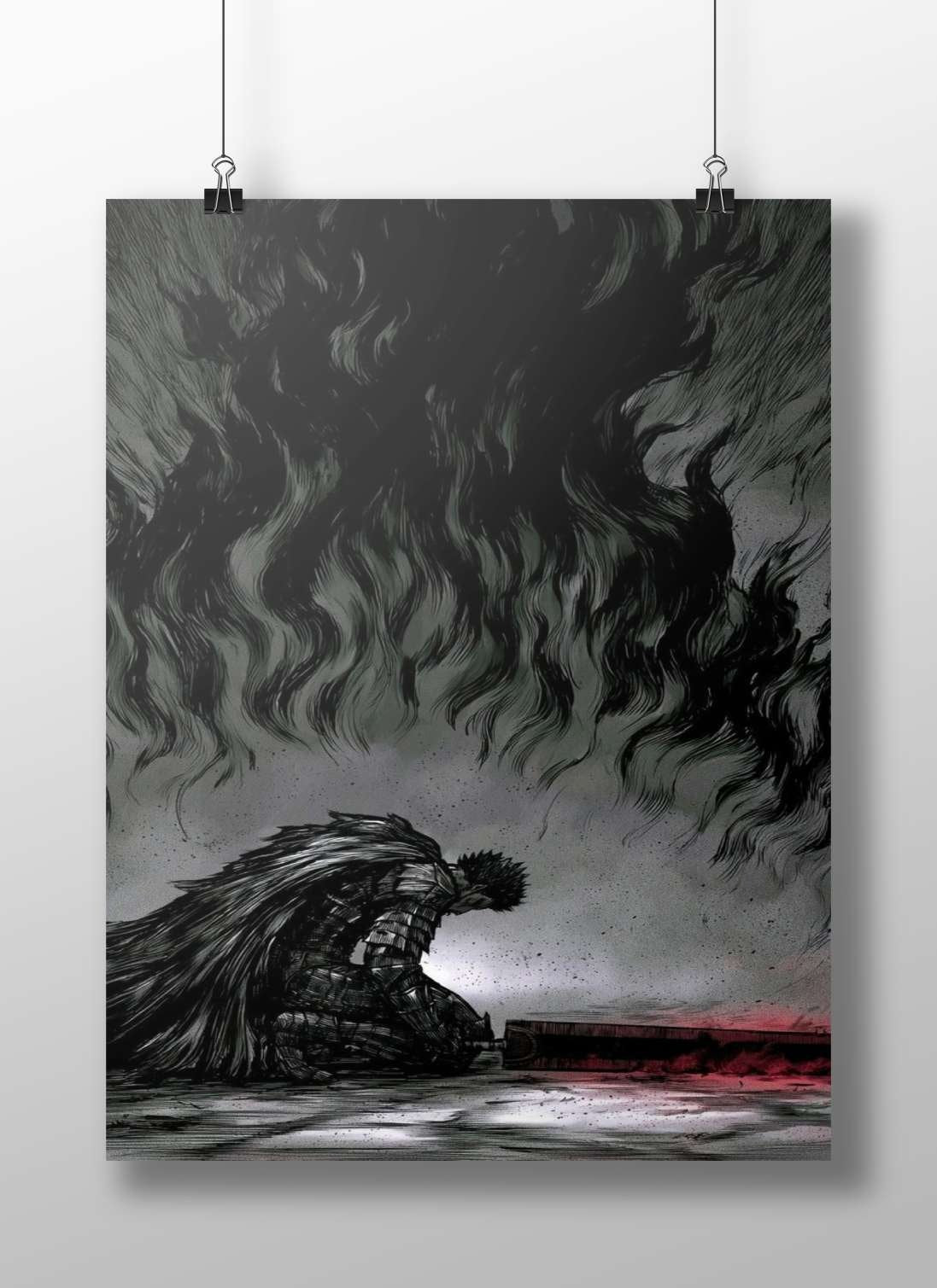 Guts (from Berserk franchise) Main Subject: Guts (from Berserk franchise) Matte BoizzBoard rigid print — Anime wall art