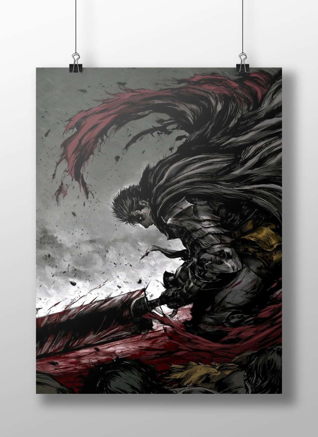 Guts (Berserk franchise) Main Subject: Guts (Berserk franchise) Matte BoizzBoard rigid print — Anime wall art India |