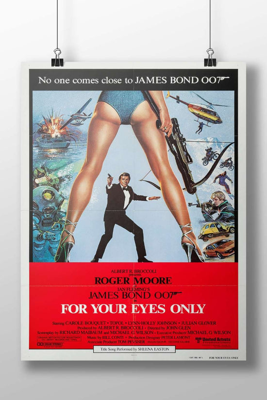James Bond 007 film franchise, specifically "For Your Eyes Only" (1981) starring Roger Moore. Main Subject: James Bond 007