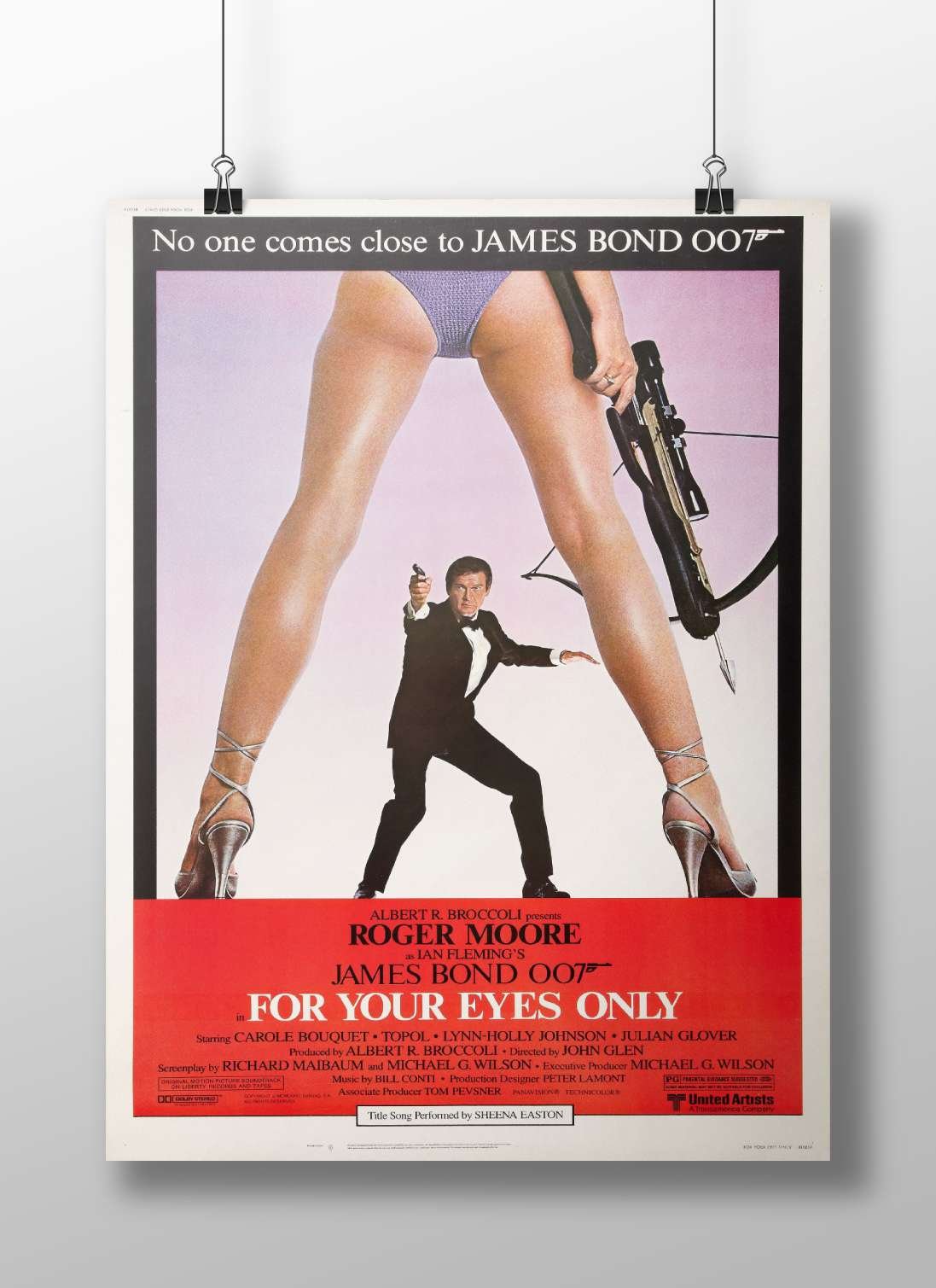 James Bond 007: For Your Eyes Only (1981) movie poster, featuring Roger Moore as Ian Fleming’s James Bond and Carole