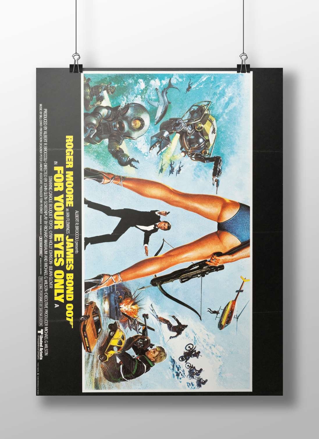 The James Bond film "For Your Eyes Only" (1981), part of the James Bond franchise starring Roger Moore as James Bond 007.