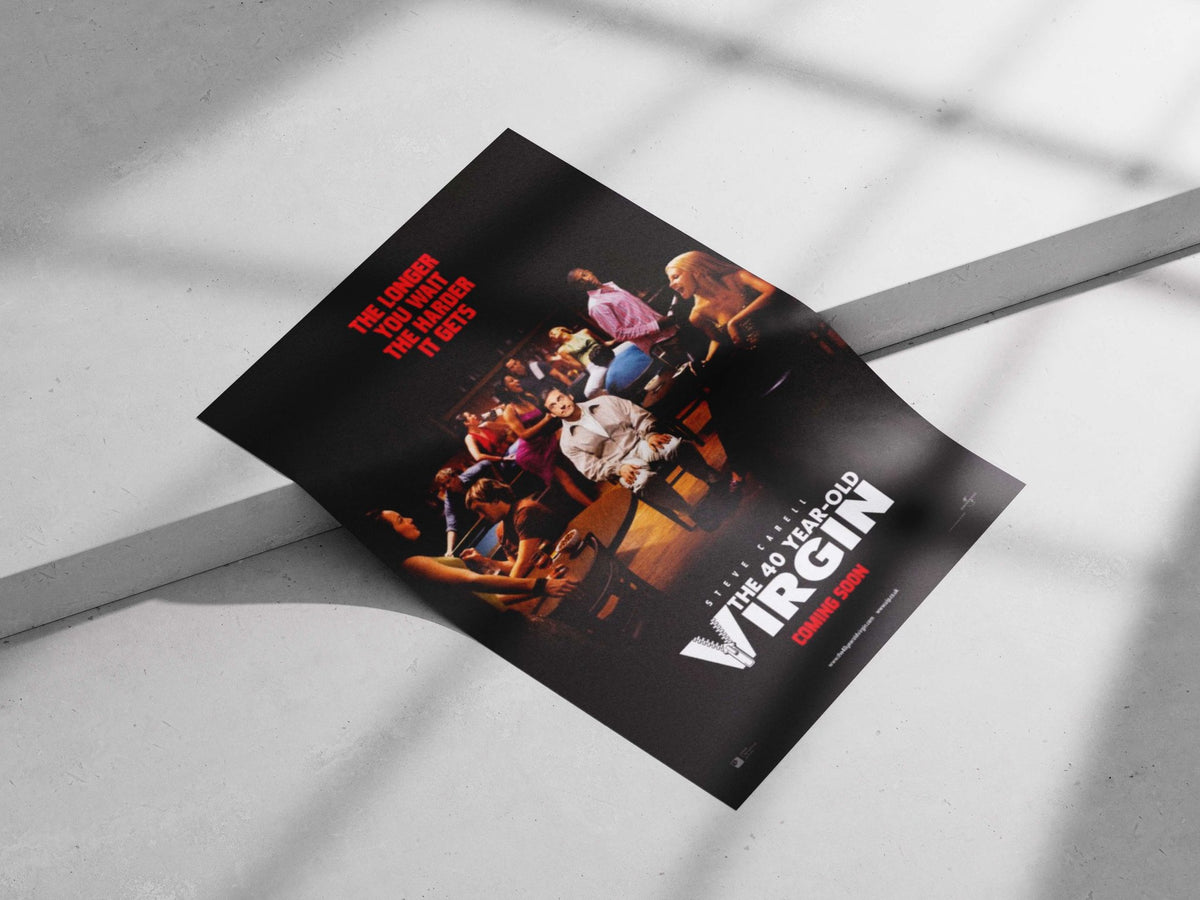 The 40 Year-Old Virgin (Steve Carell) Main Subject: The 40 Year-Old Virgin (Steve Carell) Matte poster print — Hollywood
