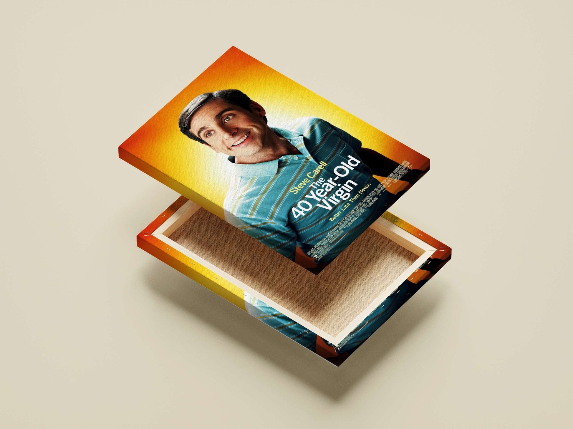 Steve Carell in "The 40 Year-Old Virgin" Main Subject: Steve Carell in "The 40 Year-Old Virgin" Canvas wall art — Hollywood