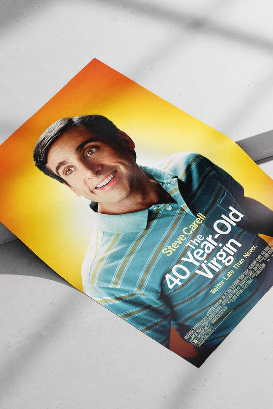 Steve Carell in "The 40 Year-Old Virgin" Main Subject: Steve Carell in "The 40 Year-Old Virgin" Matte poster print —