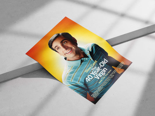 Steve Carell in "The 40 Year-Old Virgin" Main Subject: Steve Carell in "The 40 Year-Old Virgin" Matte poster print —