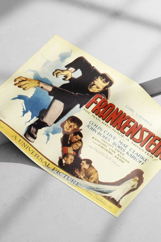 The 1931 Frankenstein film (Universal Monsters franchise) starring Colin Clive, Boris Karloff, and others. Main Subject: The