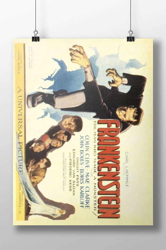 The 1931 Frankenstein film (Universal Monsters franchise) starring Colin Clive, Boris Karloff, and others. Main Subject: The