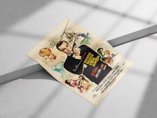 The James Bond movie poster for "Desde Rusia con Amor" (From Russia with Love), featuring Sean Connery as James Bond in the