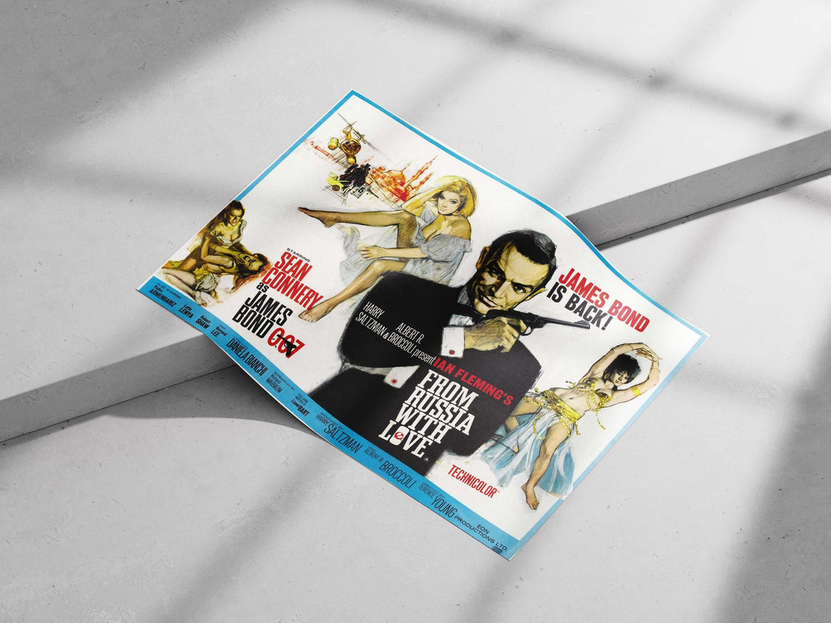 The James Bond film franchise, specifically "From Russia with Love" starring Sean Connery as James Bond. Main Subject: The