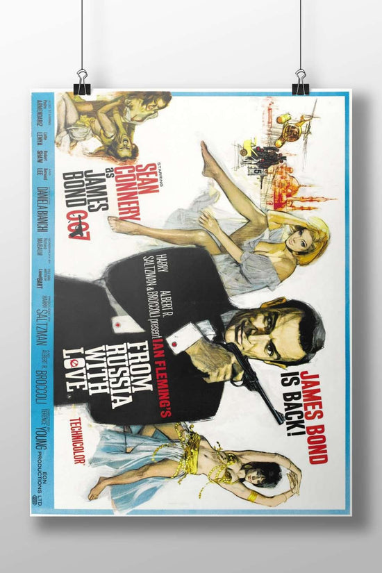 The James Bond film franchise, specifically "From Russia with Love" starring Sean Connery as James Bond. Main Subject: The