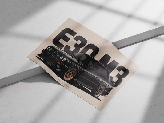 BMW M3 (E25 model) Main Subject: BMW M3 (E25 model) Matte poster print — Cars wall art India | PosterBoizz
