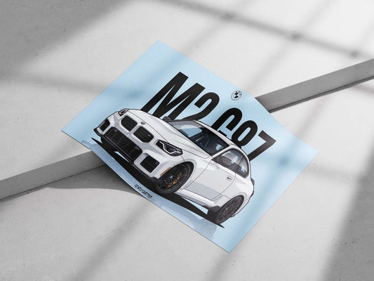 BMW M2 CS Main Subject: BMW M2 CS Matte poster print — Cars wall art India | PosterBoizz
