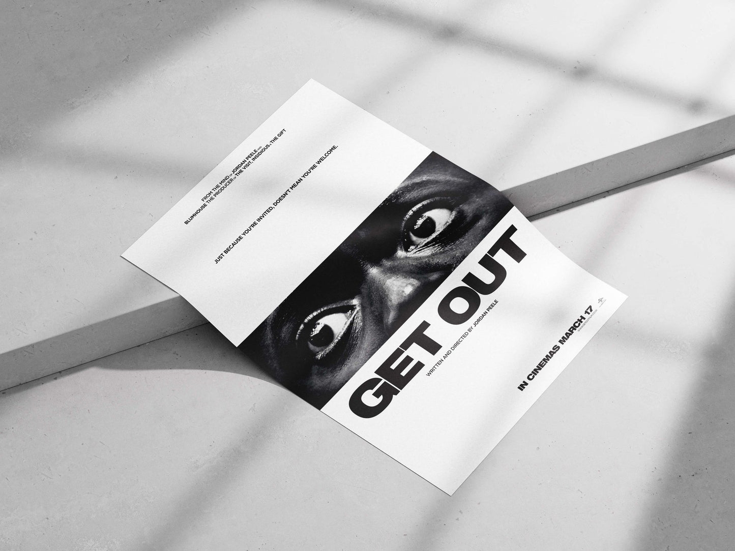Get Out (film) by Jordan Peele Main Subject: Get Out (film) by Jordan Peele Matte poster print — Bollywood wall art India |