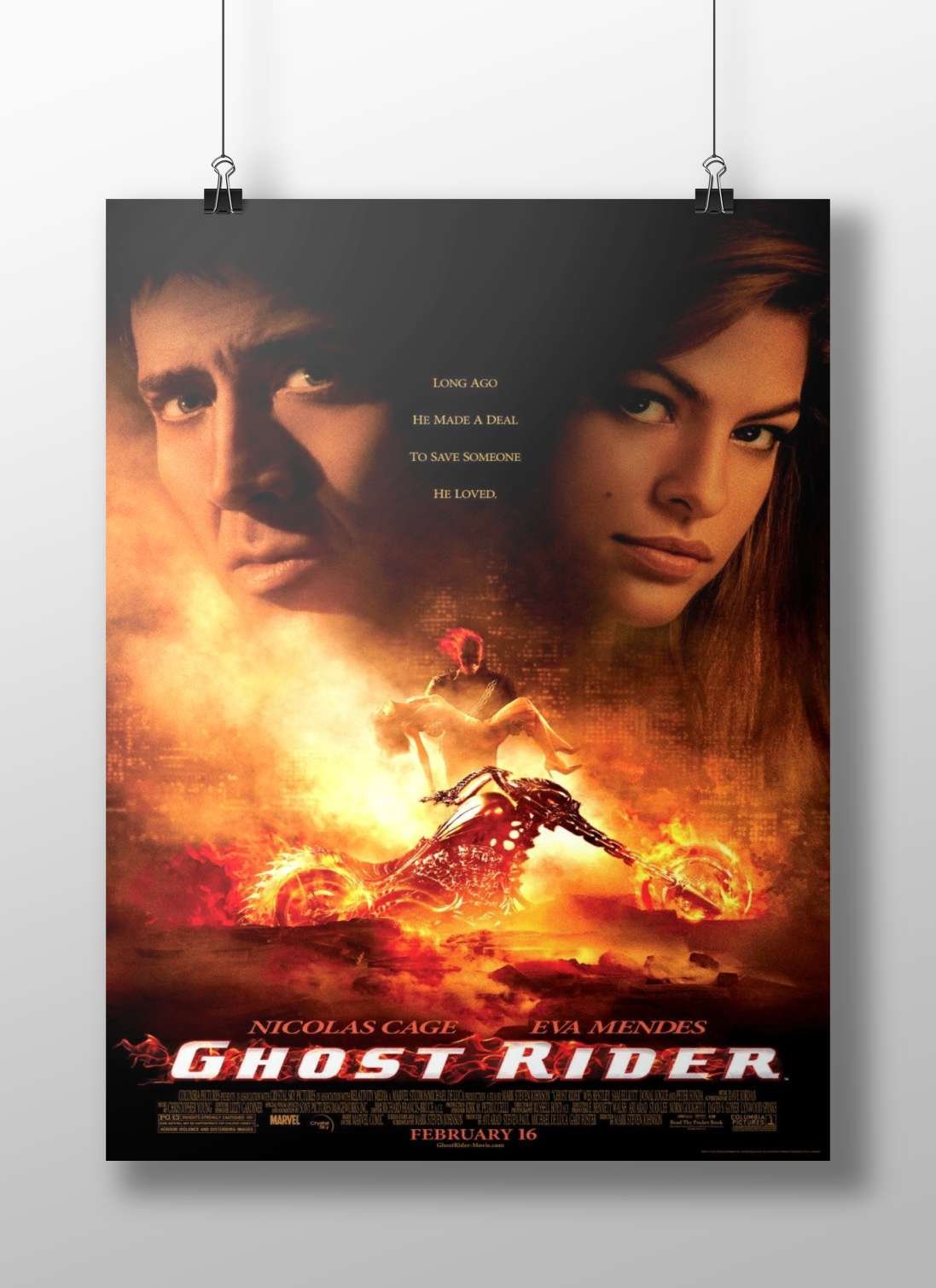 Ghost Rider (Marvel franchise film) starring Nicolas Cage and Eva Mendes Main Subject: Ghost Rider (Marvel franchise film)