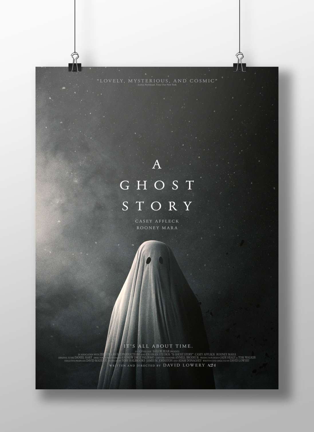 The hooded ghost character from the film "A Ghost Story" Main Subject: The hooded ghost character from the film "A Ghost