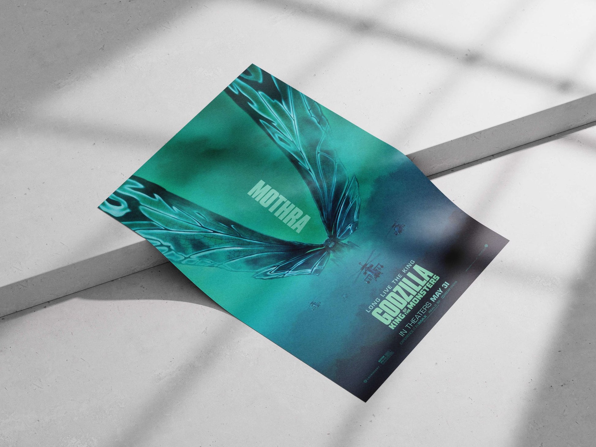 Mothra (a kaiju from the Godzilla franchise) Main Subject: Mothra (a kaiju from the Godzilla franchise) Matte poster print —