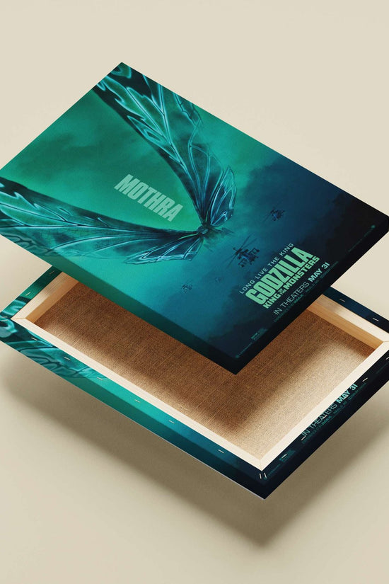 Mothra (a kaiju from the Godzilla franchise) Main Subject: Mothra (a kaiju from the Godzilla franchise) Canvas wall art —