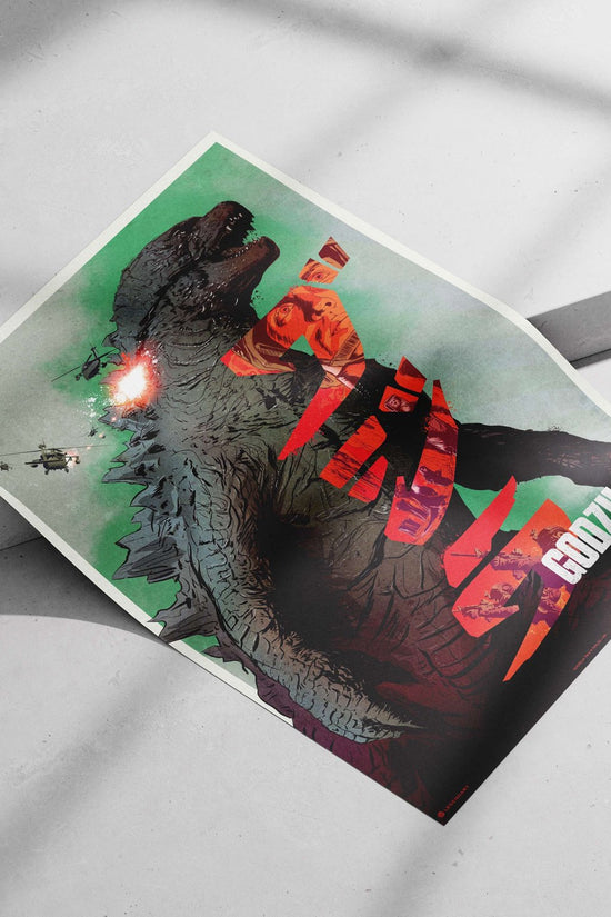 Godzilla (the iconic kaiju from Toho's franchise, confirmed by OCR text "GODZILLA TM & © Toho Co., Ltd.") Main Subject:
