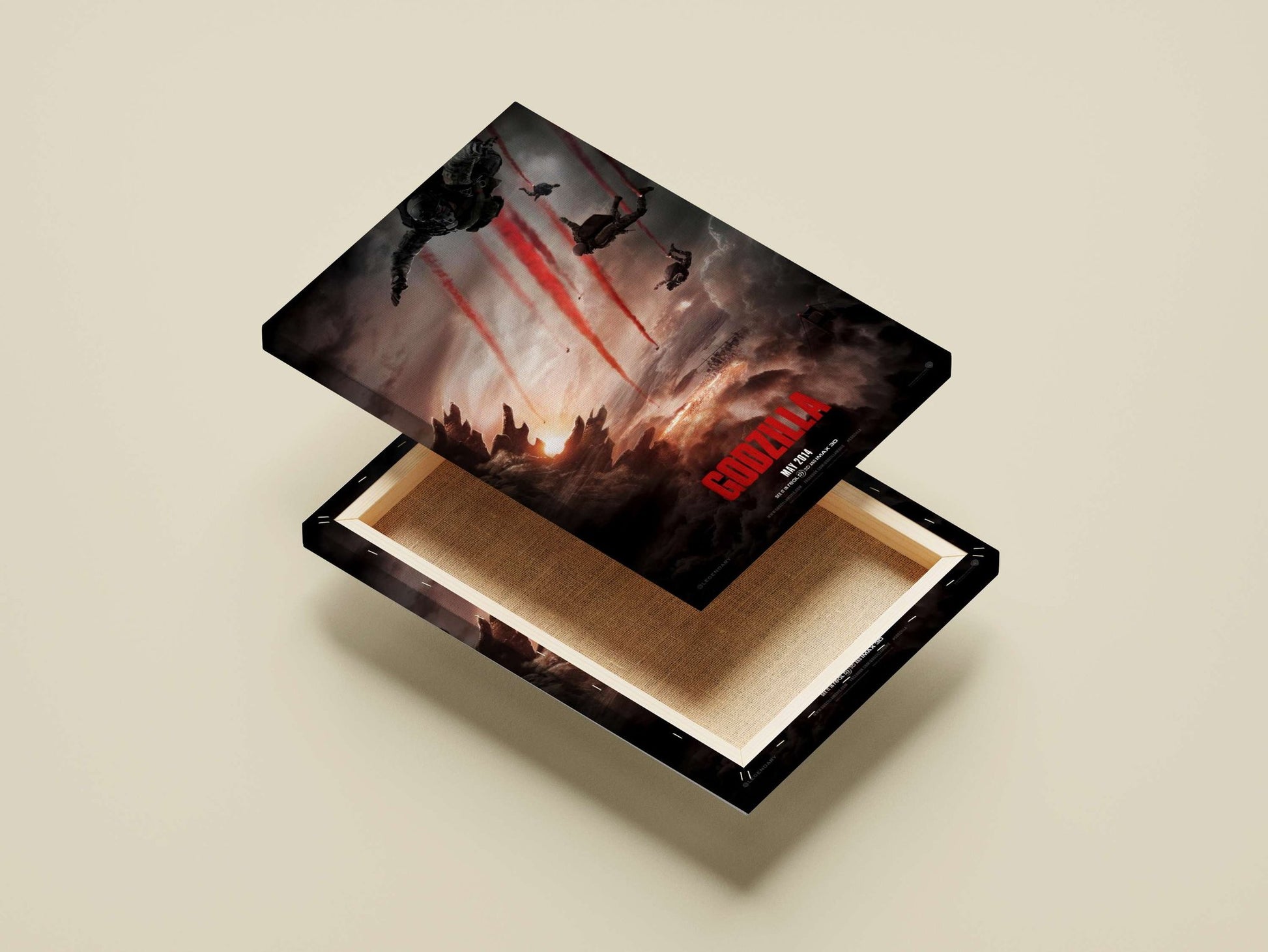 Godzilla (2014 film) Main Subject: Godzilla (2014 film) Canvas wall art — Anime wall art India | PosterBoizz