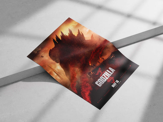 Godzilla (franchise: Godzilla) Main Subject: Godzilla (franchise: Godzilla) Matte poster print — Anime wall art India |
