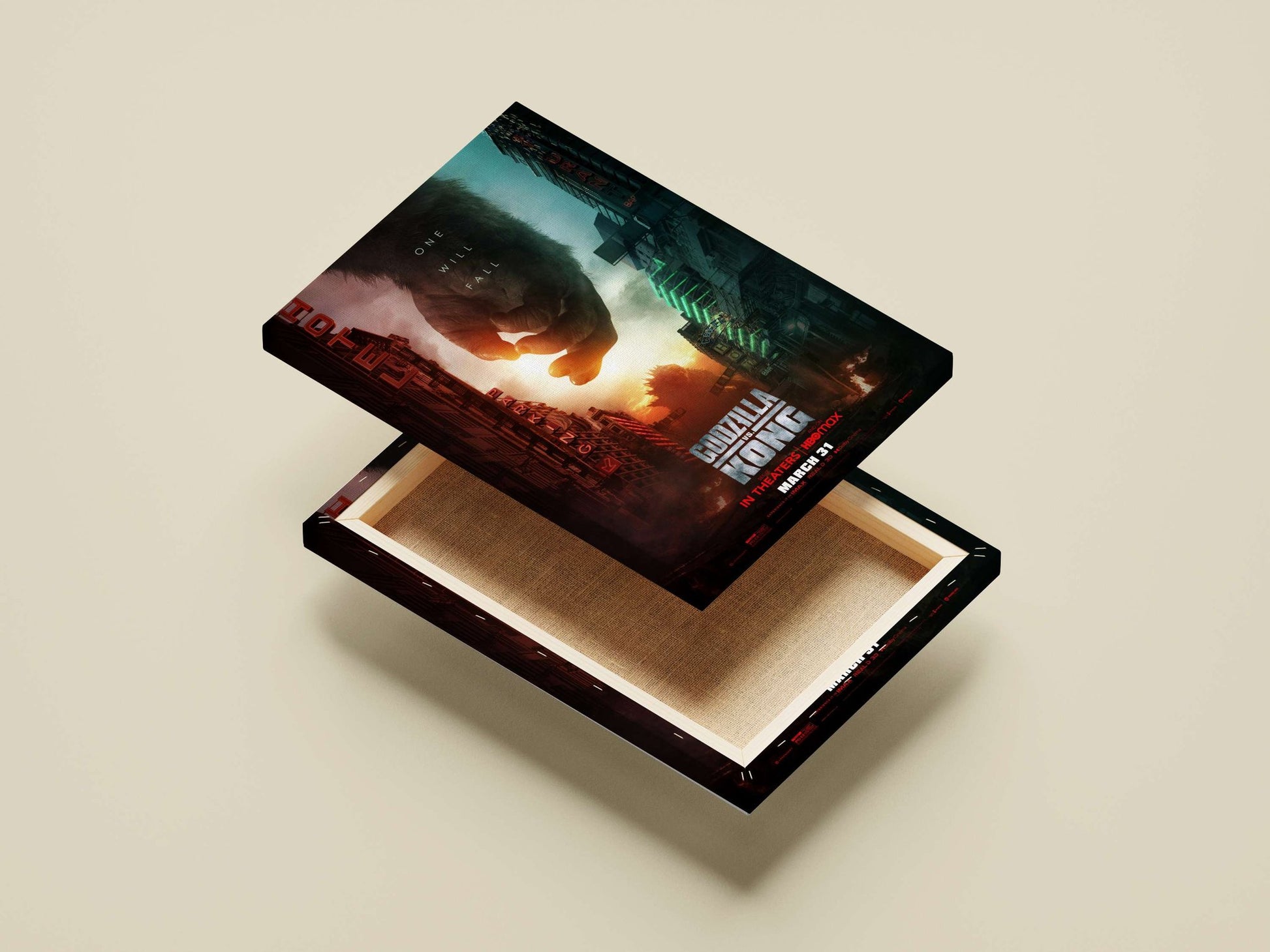 Godzilla and Kong (Kaiju franchise) Main Subject: Godzilla and Kong (Kaiju franchise) Canvas wall art — Anime wall art India