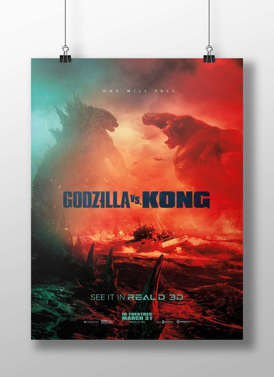Godzilla and Kong from the "Godzilla vs. Kong" film in the MonsterVerse franchise. Main Subject: Godzilla and Kong from the