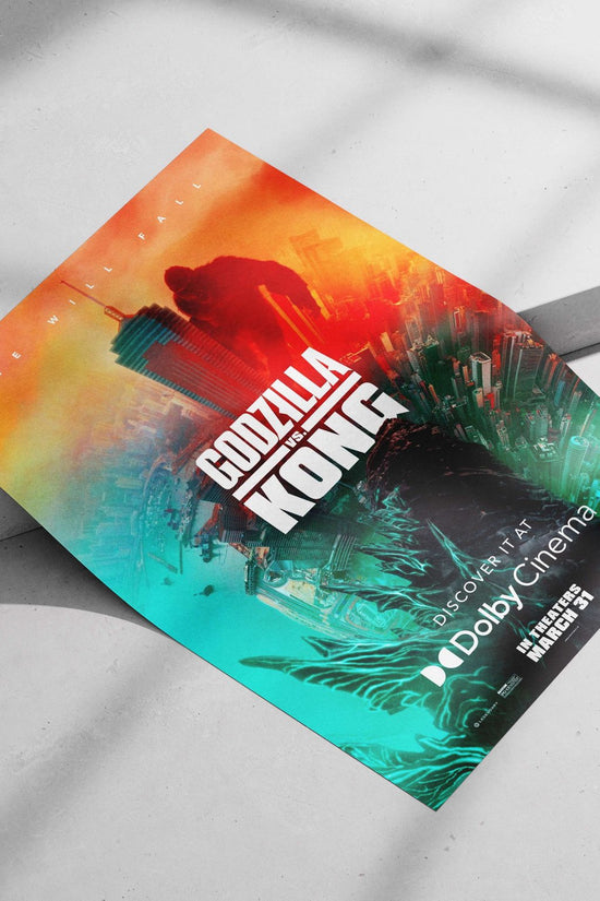 Godzilla and King Kong Main Subject: Godzilla and King Kong Matte poster print — Anime wall art India | PosterBoizz
