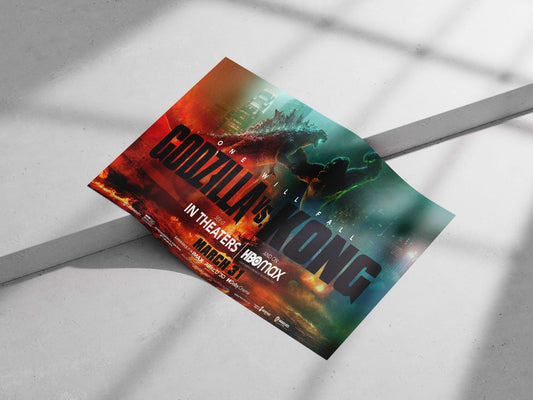 Godzilla and King Kong (franchises) Main Subject: Godzilla and King Kong (franchises) Matte poster print — Anime wall art