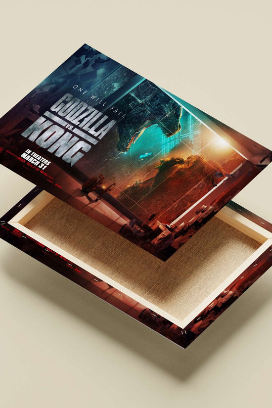 Godzilla vs. Kong Main Subject: Godzilla vs. Kong Canvas wall art — Anime wall art India | PosterBoizz