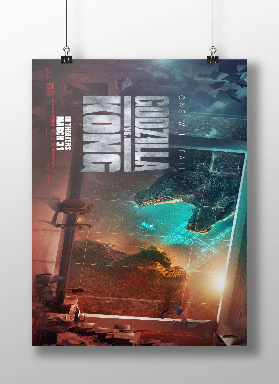 Godzilla vs. Kong Main Subject: Godzilla vs. Kong Matte BoizzBoard rigid print — Anime wall art India | PosterBoizz