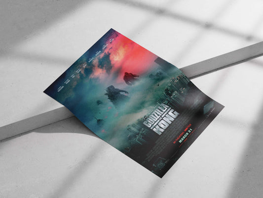 Godzilla and King Kong Main Subject: Godzilla and King Kong Matte poster print — Anime wall art India | PosterBoizz