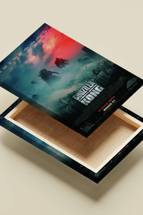 Godzilla and King Kong Main Subject: Godzilla and King Kong Canvas wall art — Anime wall art India | PosterBoizz