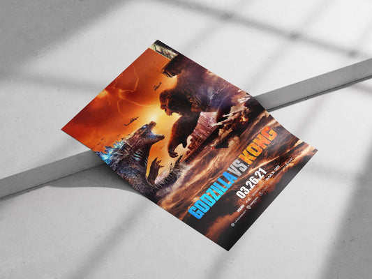 Godzilla and Kong Main Subject: Godzilla and Kong Matte poster print — Anime wall art India | PosterBoizz