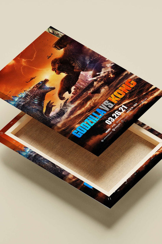 Godzilla and Kong Main Subject: Godzilla and Kong Canvas wall art — Anime wall art India | PosterBoizz