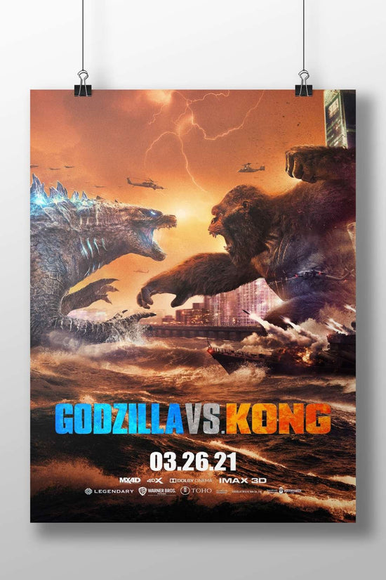 Godzilla and Kong Main Subject: Godzilla and Kong Matte BoizzBoard rigid print — Anime wall art India | PosterBoizz