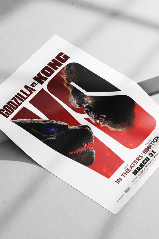 Godzilla and Kong (franchise characters) Main Subject: Godzilla and Kong (franchise characters) Matte poster print — Anime