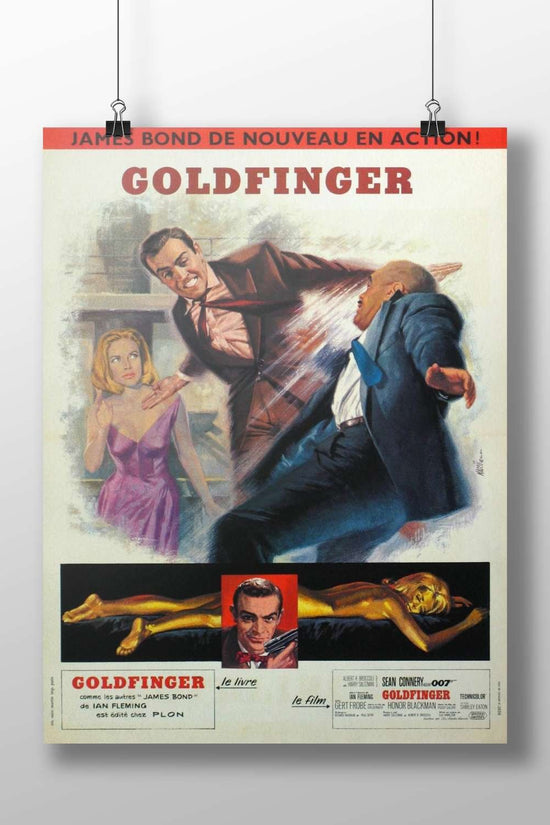 James Bond film "Goldfinger" (1964), part of the James Bond franchise by Ian Fleming, starring Sean Connery. Main Subject: