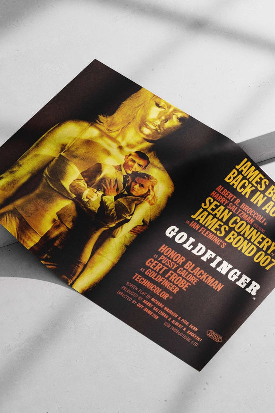 James Bond film *Goldfinger* (1964), part of Ian Fleming's James Bond franchise, featuring Sean Connery as James Bond 007.