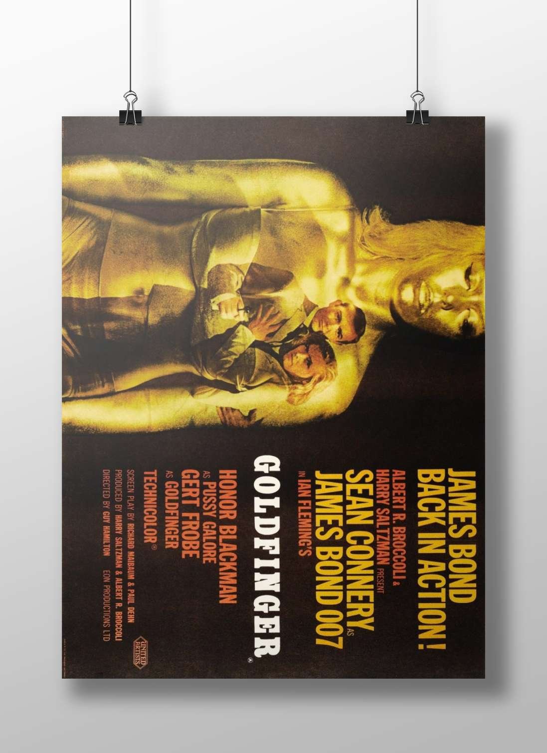 James Bond film *Goldfinger* (1964), part of Ian Fleming's James Bond franchise, featuring Sean Connery as James Bond 007.
