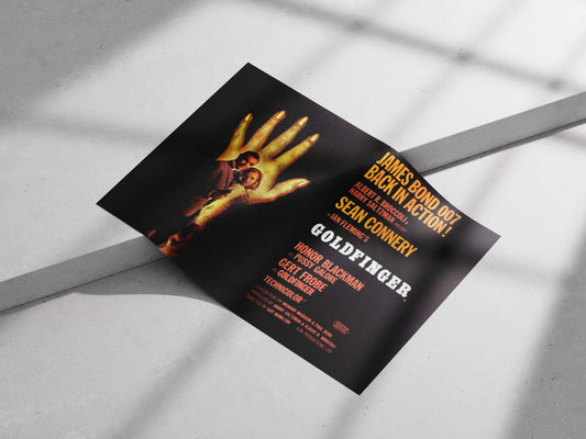 James Bond 007 film "Goldfinger" Main Subject: James Bond 007 film "Goldfinger" Matte poster print — Hollywood wall art