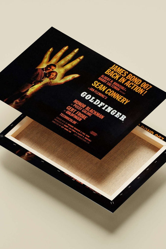 James Bond 007 film "Goldfinger" Main Subject: James Bond 007 film "Goldfinger" Canvas wall art — Hollywood wall art India |