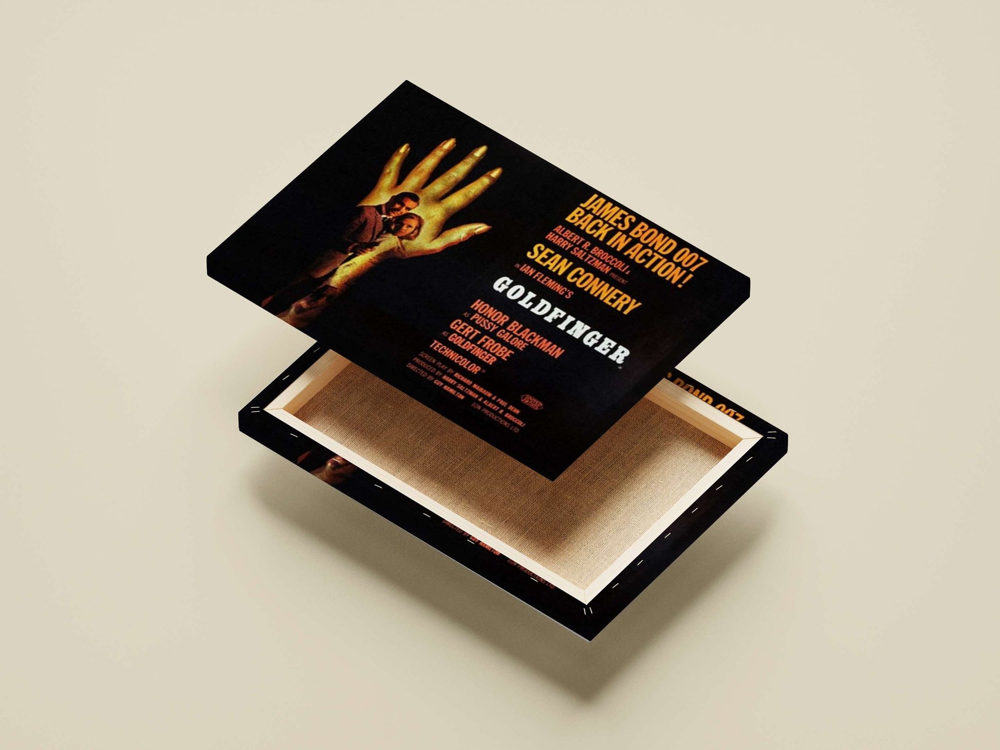 James Bond 007 film "Goldfinger" Main Subject: James Bond 007 film "Goldfinger" Canvas wall art — Hollywood wall art India |