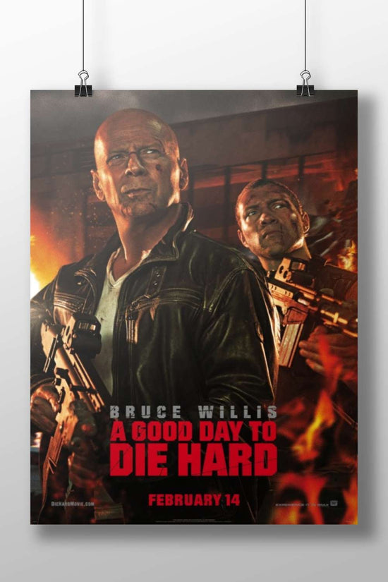 Bruce Willis portraying John McClane in the Die Hard franchise Main Subject: Bruce Willis portraying John McClane in the Die