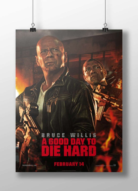 Bruce Willis portraying John McClane in the Die Hard franchise Main Subject: Bruce Willis portraying John McClane in the Die