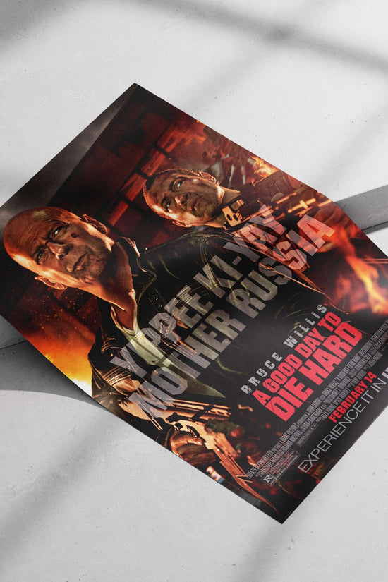 Bruce Willis and the Die Hard franchise Main Subject: Bruce Willis and the Die Hard franchise Matte poster print — Hollywood