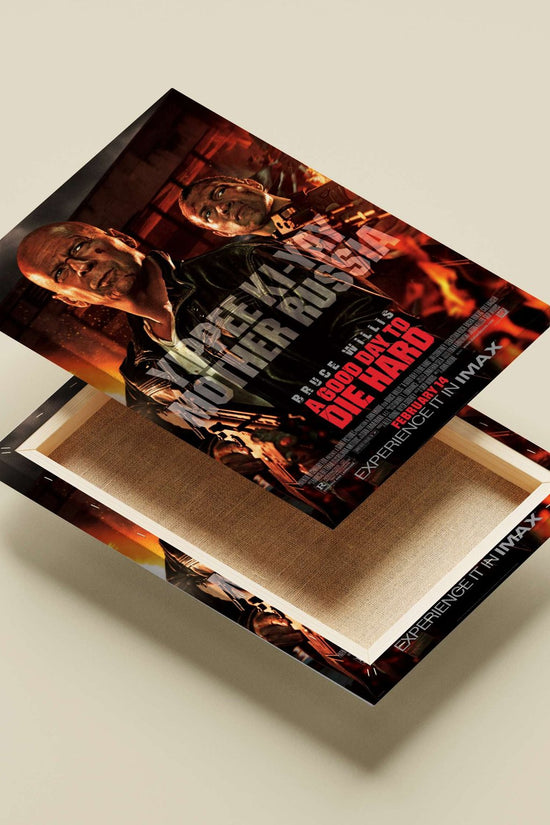 Bruce Willis and the Die Hard franchise Main Subject: Bruce Willis and the Die Hard franchise Canvas wall art — Hollywood