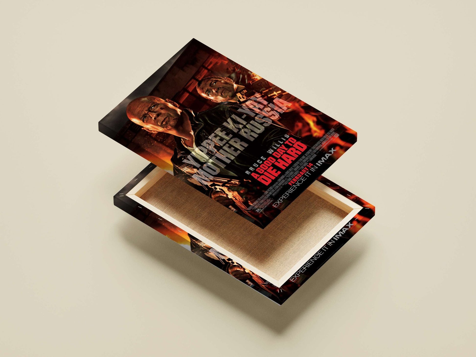 Bruce Willis and the Die Hard franchise Main Subject: Bruce Willis and the Die Hard franchise Canvas wall art — Hollywood