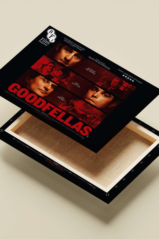The film "Goodfellas" featuring actors Joe Pesci, Ray Liotta, and Robert De Niro. Main Subject: The film "Goodfellas"