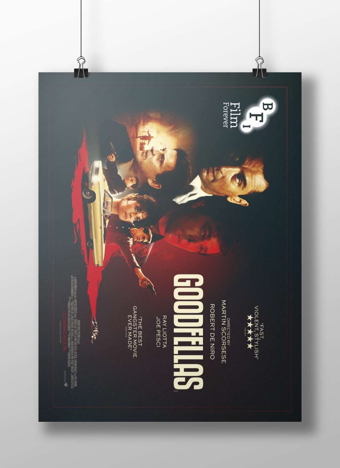 Goodfellas (film), directed by Martin Scorsese, starring Robert De Niro, Ray Liotta, and Joe Pesci Main Subject: Goodfellas